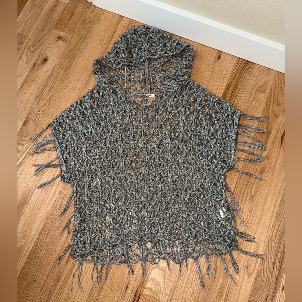 Dylan Mohair Blend Boho Open Knit Fringe Short Sl… - image 8